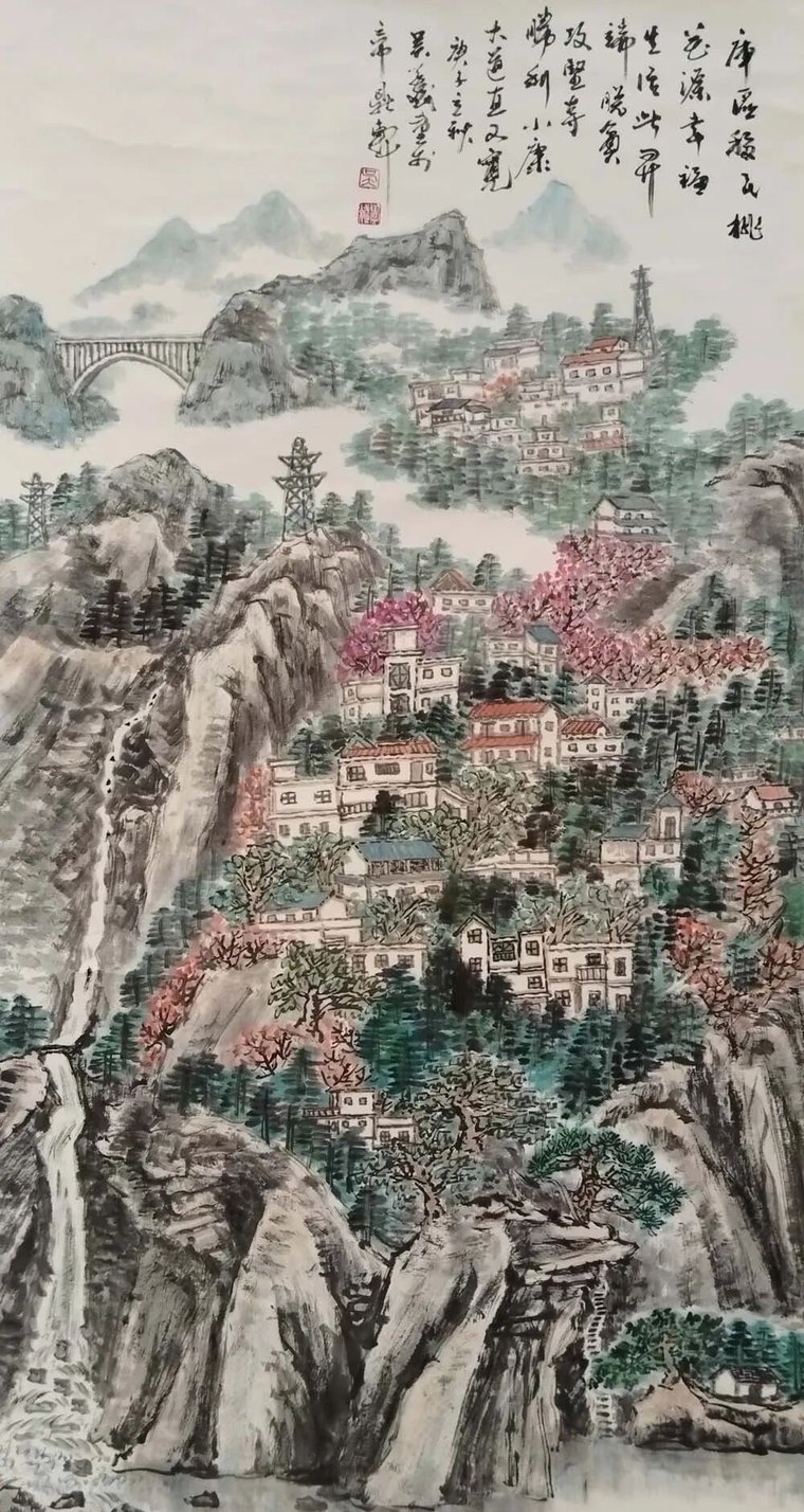 吴学斌国画《隆林风物》
